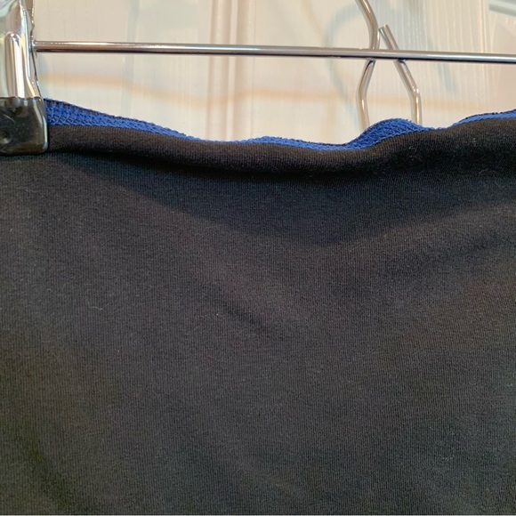 Express Cobalt Blue Black Marled Foldover Wide Waistband Bootcut Yoga Pants - Picture 4 of 6